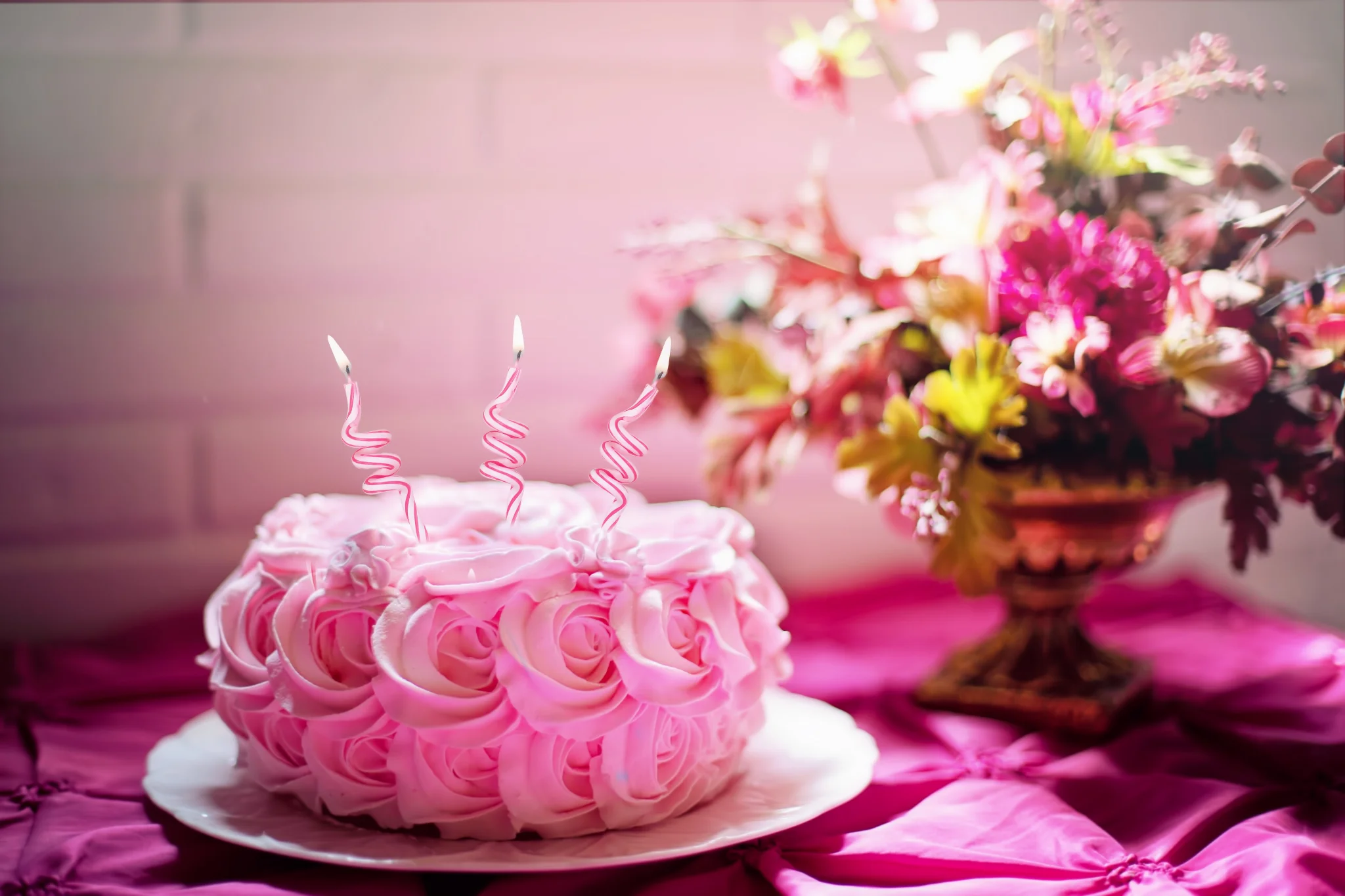 Rose-Decorated Cake