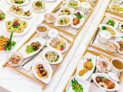 Banquete de refeições separadas em estilo chinês refinado